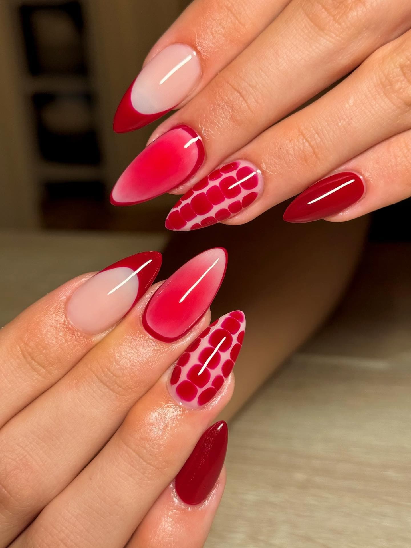 Beautiful manicured hands with elegant nail art